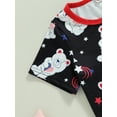 thumbnail image 6 of Wassery 4th of July Kids Boys Independence Day Outfits 3T 4T 5T 6T 7T Toddle Girls Summer Outfits Short Sleeve Crew Neck Bear Print T-shirt Tops + Shorts Set 0-7T, 6 of 8