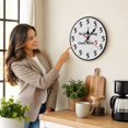 thumbnail image 6 of PONPRNGY Wooden Round Wall Clock Silent 9.8" Rustic Battery Operated Clock Home Decor for Living Room, Kitchen, Bedroom, and office, 6 of 6