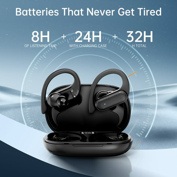 CshidWorld Wireless Headphones Bluetooth 5.1 Earbuds with Built in Mic Waterproof Headset LED Power Display Hifi Stereo Sound Earphones for Sport