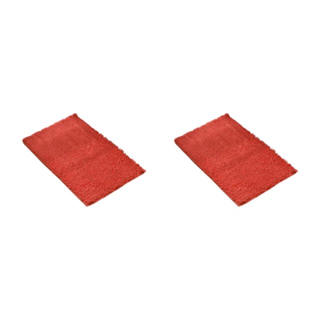 Ruiboury Quick-drying Bath Mat - Anti-slid Bottom Easy Cleaning Strong Water Absorption No Damage To Floor Orange Red 40cm*60cm 2Set