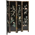 thumbnail image 3 of Oriental Furniture 6 ft. Tall Lacquer Birds and Flowers Room Divider - 4 Panel, 3 of 6