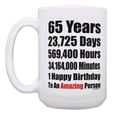 thumbnail image 2 of ThisWear 65th Birthday Gifts 65 Years 1 Happy Birthday Mug Set 2 Pack Gift 15oz Coffee Mugs, 2 of 4
