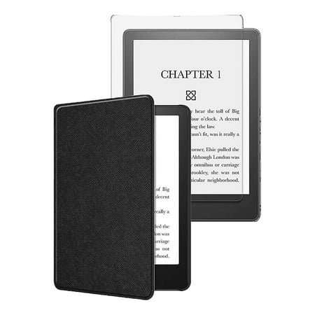 SaharaCase Kindle Paperwhite (11th Gen 2021 2022) Protection Bundle Folio Case with Tempered Glass