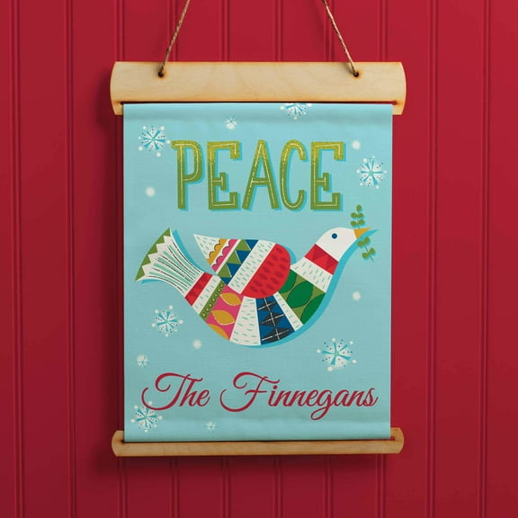 Amanda McGee's Personalized Peace Dove Hanging Canvas Banner