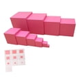 thumbnail image 4 of Montessori Materials Pink Aprendizaje Juguete educativo Motor fino Habilidad Tamaño Juego Profesional para preescolar Avión Viaje Coche CUTICAT Torre Rosa Montessori, 4 of 8