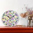 thumbnail image 2 of 10 Inch Mardi Gras Wall Clock, Silent Non Ticking Battery Operated Round Clock for Kitchen Office School Home Decorative, 2 of 7