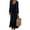 Navy #04, variant on Women Fall Winter Velvet Scoop Crew Round Neck Maxi Dress Long Sleeve Loose Shift Solid Chic Elegant Casual Everyday Dress M