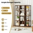 thumbnail image 2 of Resenkos 12-Cube Bookcase with Anti-Tip Kits for Living Room Organization - Rustic Brown/Black, 2 of 8