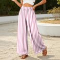 thumbnail image 5 of Women's Plaid Wide Leg Palazzo Pants, High Waisted Gingham Long Trousers with Pockets, Casual Summer Beach Flowy Pants, S-2XL, 5 of 6