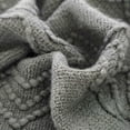 thumbnail image 4 of Textured Solid Soft Sofa Throw Couch Cover Knitted Decorative Blanket, Smoky gray, 130200+15CM, 4 of 5