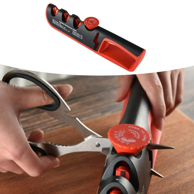 1pc 3-in-1 Kitchen Knife & Scissors Sharpener, Adjustable Angle