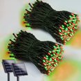 thumbnail image 1 of Guirnalda de luces solares EEW, paquete de 2, 200 LED, resistentes al agua, RGB, 1 of 3