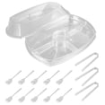 thumbnail image 1 of CNKOO Serveur de Condiments Réfrigérés avec 4 Compartiments Récipient de Service Réfrigéré Clair avec Couvercle Réutilisable Plateau de Glace Partie Plateau de Garniture Réfrigéré Portable Station de Garniture Réfrigérée pour la Maison, 1 of 6