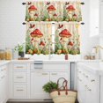 thumbnail image 3 of Red Mushroom Kitchen Curtains Valances and Tiers Set of 3 Fern Plants Butterfly Beige Farmhouse Tier Curtains and Valance with Rod Pocket for Small Windows, 27.5"x24", 3 of 9