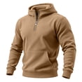 thumbnail image 5 of Half Zip Hooded Sweatshirts for Men,Long Sleeve Casual Solid Sweatshirt with Kangaroo Pocket for Home Loungewear, 5 of 6