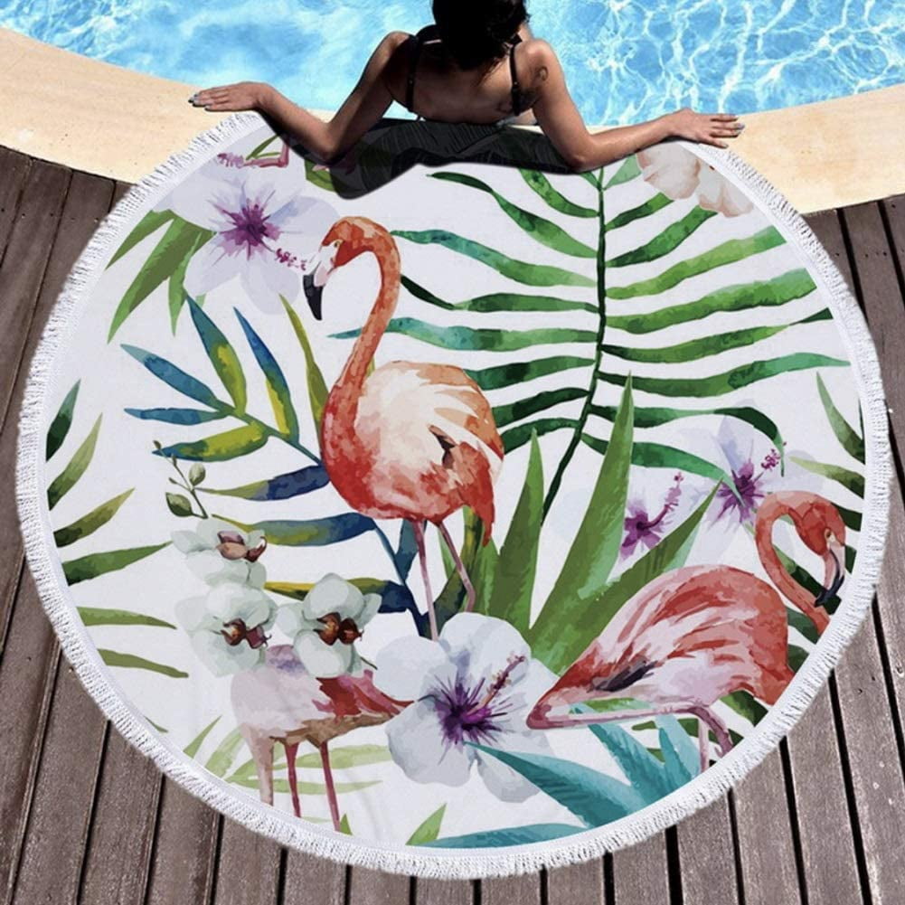 Details about   Beach Themed 3D Round Beach Towel Oversized Soft Large Towels with Fringe 59" 