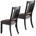 thumbnail image 3 of Modern Set of 4 Dining Chairs Fabric Upholstered Seat Unique Back Side Chairs Kitchen Dining Room Furniture Dark Coffee, 3 of 7