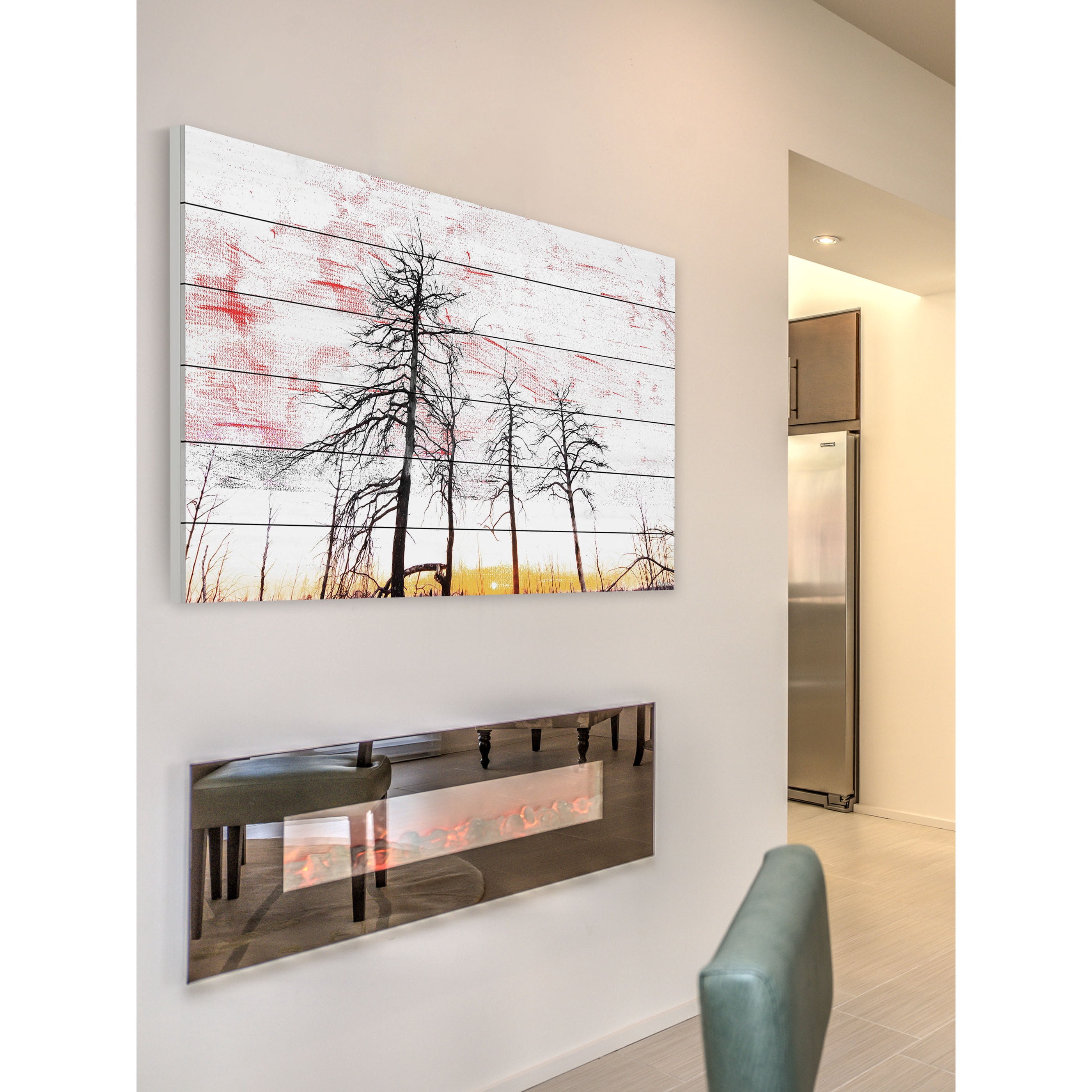 "Tall and Wispy" Painting Print on White Wood