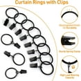 thumbnail image 4 of Curtain Rings with Clips, 40 Pack Hanger Clips for Hanging Drapery Drapes, Ring 1.26" Interior Diameter, Fits up to 1" Rod, Black, 4 of 9