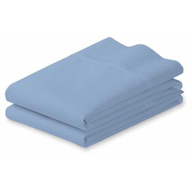 Taies d'Oreiller 100 % Coton 400 Fils 2 Pcs (Standard/Grand, Bleu)
