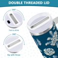 thumbnail image 5 of 30 oz Insulated Stainless Steel Tumbler Double Wall Stainless Steel Tumbler with 2-Way Drinking Abstract Turtle Pattern, 5 of 9