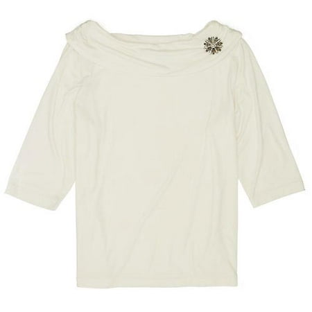 White Stag - Women's Plus Drape Neck Brooch Top