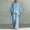 Light Blue plus size two piece set a1, variant on BRELIL Women Plus Size Two Piece Set V Neck Ruffle Sleeve Shirt Wide Leg Pants Casual Summer Loungewear Solid Boho Vacation Outfits Tracksuit Loose 2 Piece, Light Blue L