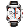 thumbnail image 1 of Reloj de pulsera mecánico automático de cuero con correa para hombre, luminoso, informal, cuadrado, color blanco Inevent EL002804-03, 1 of 7
