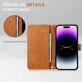 thumbnail image 5 of Compatible with Samsung Galaxy S22 Ultra Wallet Case,RFID Blocking PU Leather Folio Magnetic Closure Protective Cover with Wrist Strap Outer Slide Credit Card Holder Kickstand Men Women,Orange, 5 of 11