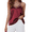 Wine Red, variant on Silk Tank Top for Women Mesh V Neck Satin Camisole Silky Sleeveless Tank Cami Shirt