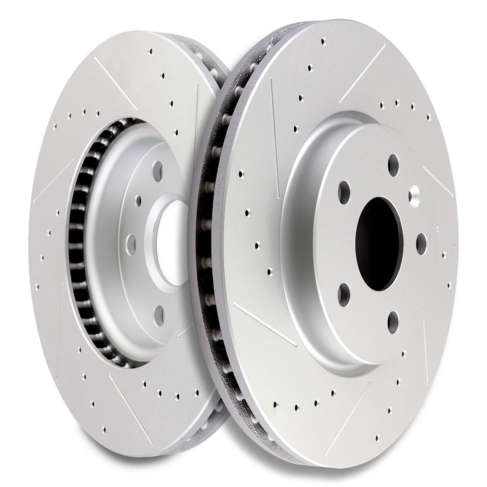 AUTOMUTO Front Rotors Drilled Slotted Discs Brake Rotor fit for Buick