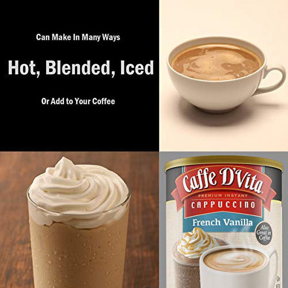 (6 pack) Caffe D'Vita Instant Cappuccino, French Vanilla, 16 Oz, 1 Ct