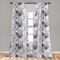 thumbnail image 5 of Ambesonne Vintage Curtains, Blooming Magnolia Buds, Pair of 28"x84", Dark Mauve Pale Grey, 5 of 5