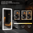 thumbnail image 4 of Cotiro LED Full Length Mirror with Lights, 67"x20" Floor Standing LED Lighted Mirror Full Length, Full Body Over the Door Mirrors with Dimming & 3 Color Lighting for Room, Salon, Redecorating, White, 4 of 9