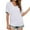 White, variant on Fesfesfes Women Essentials Women's Fashion Casual T-shirt Solid V-neck Sleeve Side Pleated Top Short Sleeve Women Short Sleeve Workout Tops M(US:6)
