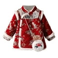 thumbnail image 4 of Otqutp Baby Girl Chinese Calendar New Year Dress Toddler National 𝗦tyle Plush Cheongsam Traditional Princess 𝗙airy 𝗧ang Suit, 4 of 5