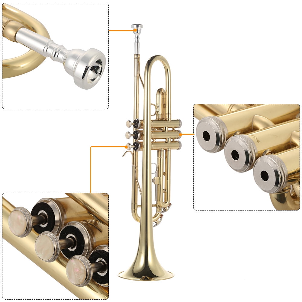 Trumpet Bb Flat Brass Gold-paintedExquisite Musical Instrument for Dazzling  Performances