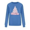 thumbnail image 3 of Womens Christmas Sweatshirts Pink Bows Tree Print Casual Crew Neck Tops Fashion Loose Long Sleeve Fall Outfits, 3 of 5