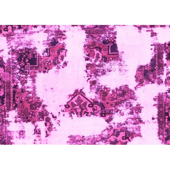 Ahgly Company Indoor Rectangle Abstract Pink Modern Area Rugs, 2' x 4'