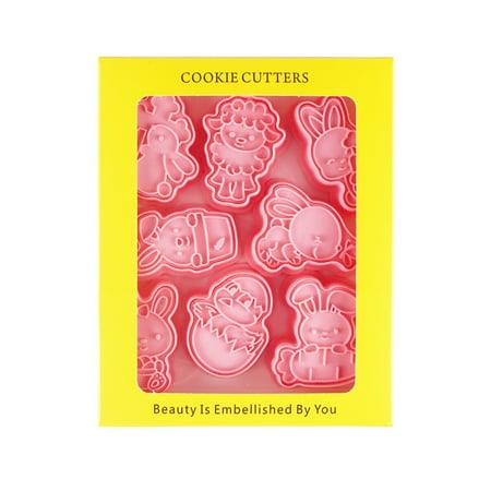

Buodes Silicone Molds for ResinEaster Cookie Mold Cartoon Bunny Easter Cookie Mold Fondant Baking Tool 8 Piece Set