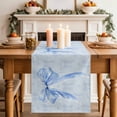thumbnail image 2 of Table Runner 72 Inches Long for Kitchen Dining, Cute Bow Dresser Scarf Farmhouse, Dining Table Decorations for Wedding/Parties, Blue Bowknot Minimalist Solid Color 14 x 72 In, 2 of 8