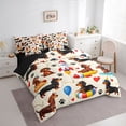 thumbnail image 3 of Manfei Kawaii Brown Dachshund Bedding Comforter Set 7 Pieces for Kids, Summer Beach Party Full Bedding Set, Cartoon Rocket Reversible Fitted Sheet Flat Sheet, Luxury Bedroom Decor, 3 of 7