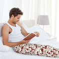 thumbnail image 4 of Uemuo Mushroom Pattern Men's Wide Leg Palazzo Lounge Pants with Pockets Light Weight Loose Comfy Casual Pajama Pants-, 4 of 9