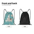 thumbnail image 2 of Yiaed Teal Mama Llama Print Drawstring Bags Drawstring Backpack Bulk String Back Pack Gym Sport Bag-Small, 2 of 5