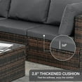thumbnail image 5 of 4 Pieces Patio Furniture Sets Outdoor Conversation Set, All Weather PE Rattan Sectional Sofa Couch with Table and Cushions, Gray, 5 of 9