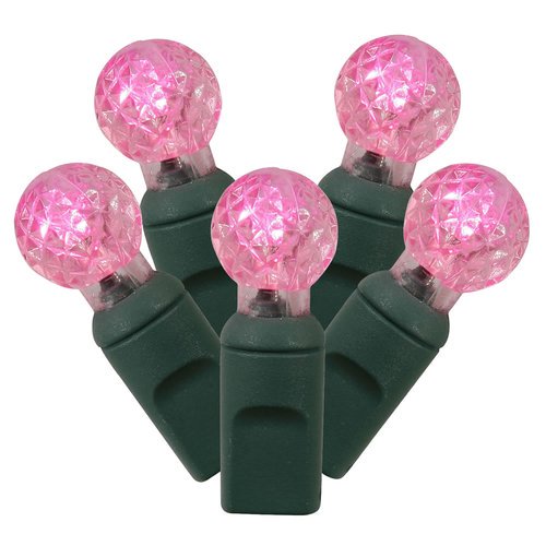 Vickerman Pink LED G12 Berry Single Mold String Lights, 100 Count