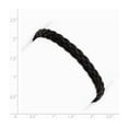 thumbnail image 2 of Sterling Silver Black Braided Leather Bracelet - 7 Inch - Lobster Claw - Measures 8mm Wide, 2 of 3