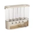 thumbnail image 2 of Cubo de arroz Cubo de almacenamiento Organizador de granos Dispensador de alimentos secos multifuncional grande con tapa Dispensador de cereales para redondo, 2 of 8