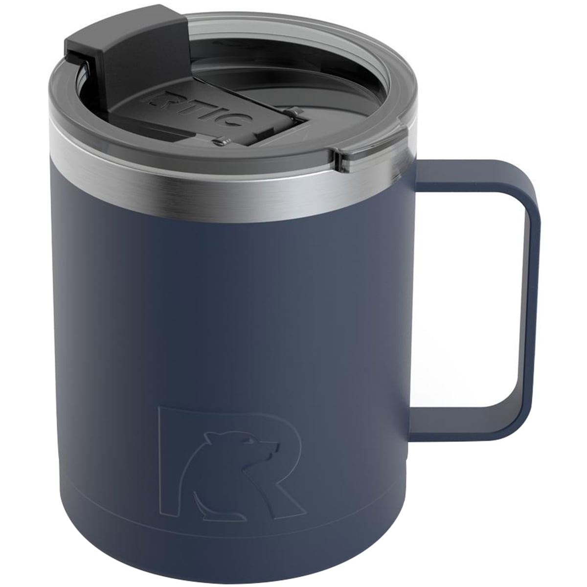 1357 RTIC 12oz Coffee Steel Cup Graphite Vacuum Insulated With Spill Proof Lid 