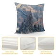 thumbnail image 4 of Orinice Snowy Mountain Trees House Graphic Decorative Cushion Throw Pillow Cover for Home Couch Living Room Bed Sofa Winter Scene Print Car Bedroom 1PC 22x22in, 4 of 5